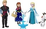 Mattel Disney Die Eiskönigin“ Spielzeug, kleine Puppen im 4er-Set mit Anna, ELSA, Kristoff, Olaf...