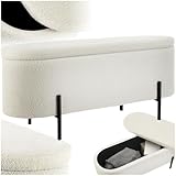 tectake® Sitzbank mit Stauraum, Truhe mit Deckel, Polsterbank Sitztruhe als Bettbank mit Stauraum,...