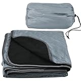 SLTAXAR Wasserdichte Decke Outdoor Campingdecke Fleece 140 x 200 cm Fleece Decke Reise Grau Camping...