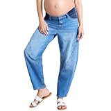 Motherhood Maternity Damen Under The Belly Elastic Waist Barrel Leg Pregnancy Jeans, Mittlerer...