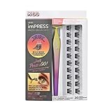 KISS imPRESS Falsies Press On Lashes Selbstklebende Wimpern 1-Step, Volume, Schwarz, Kein Kleber...