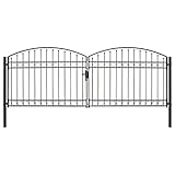 Emmtore Zauntor mit Gewölbter Spitze Doppelflügeltor Metalltor Gartentor Gartenzaun Tor Pforte...