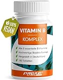 Vitamin B Komplex hochdosiert mit B12 - 180 Tabletten - alle 8 B-Vitamine (B1, B2, B3, B5, B6, B7,...