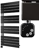HEATSUPPLY® Design Handtuchheizkörper elektrisch schwarz matt 1.222 x 600mm - Paneel...