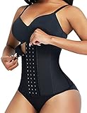 FeelinGirl Waist Trainer Damen Korsage mit 9 Stahlknochen Korsett Waist Cincher Latex Taillenmieder...