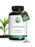 L-Glutamin Kapseln – Hochdosiert: 3.000 mg reine Aminosäure in freier Form & aus natürlicher...