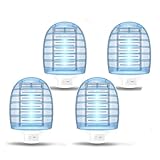 Elektrischer Insektenvernichter 4 Pack,Mückenschutz Steckdose,Mückenlampe Led,Fliegenfalle für...