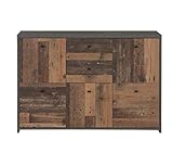 FORTE Best Chest Kommode mit 5 Türen und 2 Schubladen, Holzwerkstoff, Old-Wood Vintage kombiniert...