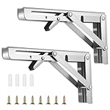RunXinDa 2 Stück Klappkonsole Schwerlast Klappwinkel 90 Grad Regalhalterung, 200mm Scharniere...