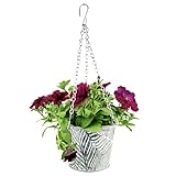 EuroDiscount Blumentopf Pflanztopf Blumenampel Hängeampel Hängetopf Metall Topf mit...