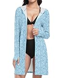 WOWENY Damen Strandkleid Bikini Cover Up Sonnenschutz Strandponcho Sommer hoodie Mit Pockets und...