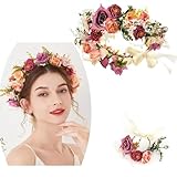 Blumenkranz Haare,Künstliche Blumen Krone,Haar Garland,Blumenkranz Blume Krone Stirnband,Blumen...
