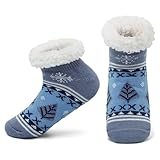 Cheerful Mario Haussocken Damen Flauschig Hüttensocken winter warme Kuschelsocken Stoppersocken mit...