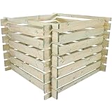 Komposter aus Holz, 2 Stück, 100x100x70cm, 480l Fassungsvermögen, Stecksystem Bausatz,...