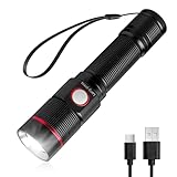Lepro Taschenlampe LED Aufladbar, USB A-C Klein Taschenlampe Extrem Hell, 5 Lichtmodi, IPX4...