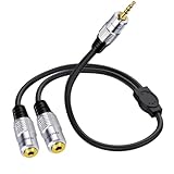 Y-Splitterkabel, 3,5 mm Stereo-Klinkenstecker, 4-polig, 3,5-mm-Stecker auf 2 Buchsen,...