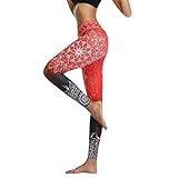 Yoga Leggings Damen High Waist Sport-Leggings Slim Fit Knöchellang Fitnesshose Push Up...