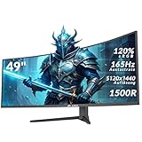 CRUA 49' Curved Gaming-Monitor | DQHD (5120 x 1440), 144 Hz/165 Hz, 1500R, 32:9, AMD FreeSync, 120%...