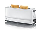 SEVERIN Automatik-Langschlitztoaster, Automatik-Toaster mit Brötchenaufsatz, Edelstahl Toaster zum...