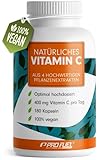 Natürliches VITAMIN C - 180 Kapseln - mit 400 mg Vitamin C aus Amla, Acerola, Camu-Camu &...