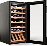 °CUBES Weinkühlschrank 28 Flaschen (90L) mit eleganter Glastür & hochwertigen Regalen aus...