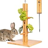 ONVAYA® Kaninchen Futterbaum | 3 in 1 für drinnen & draußen | Bodenspieß zur Befestigung |...