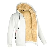 Kapuzenpullover Schwarz 164 Warmer Mantel für Herren, übergroßer, mit Fleece gefütterter...