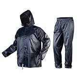 NEO TOOLS Herren Regenset, Regenmantel mit Kapuze und Regenhose Gr. M-XXXL verklebte Nähte,...