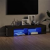 TV-Möbel für Wohnzimmer, TV-Schrank mit LED-Lichtern, grau, 135 x 39 x 30 cm, TV-Modul mit...