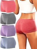 ALL OF ME 4er Pack Boxershorts Damen Boyshorts Damen Hohe Taille Hipster Unterwäsche Panties Frauen...