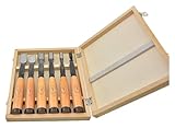 Stechbeitel Set, Stechbeitelsatz, 10-teiliges Schnitzmeißel-Set, Werkzeuge mit vorderer Stahlklinge...
