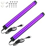 2 Stücke Schwarzlichtlampe UV 10W Schwarzlicht Röhre LED Lamp Bar 395nm mit Schalter und Stecker...