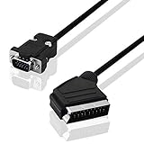 BestPlug 2 Meter D-SUB Scart Kabel, S-VGA Stecker auf Scart Stecker, Schwarz (verbesserte...