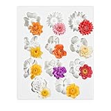 JJUNW Silikonform Blumen, 3D Blumem Silikonformen Harz Rose Kerzen Form 11 Arten Blumenform...