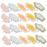 Mikikit 30 Stück Teiliges Bestickte Sonnenblumen Reißzwecken Langlebige Kompakte Pinnwandnadeln...