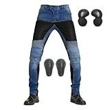 HOMDECR Motorradjeans Mit Abnehmbarer CE-Rüstung – Gepanzerte Bikerhose, Schützende Motorradhose...