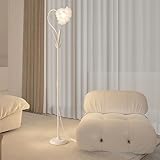 Qiydia 1-flammige Blumen-stehlampe fürs Wohnzimmer, Rustikale Leselampe, Stehlampe mit Acrylschirm,...