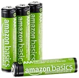 Amazon Basics 4er-Pack wiederaufladbare AAA-NiMH-Leistungsbatterien, 800 mAh, 1,2 V, bis zu 1000x...