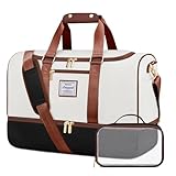 LOVEVOOK Weekender Groß Reisetasche, 50L Travel Duffle Bag Reisetaschen mit Kulturtasche, Schuhfach...