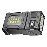 LED-Arbeitsleuchte Taschenlampe mit Aufsatz, wiederaufladbar über USB, ABS-Textur für Camping,...