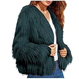 Wintermäntel für Damen, UK-Ausverkauf, Damenjacken, Kunstmantel, solide Jacke, langärmelig,...