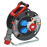 Brennenstuhl Garant CEE 1 V2 IP44 Kabeltrommel (CEE-Kabeltrommel mit 30m Kabel in schwarz,...