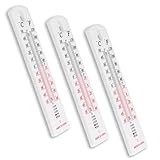 mumbi 3X Thermometer wetterfest Gartenthermometer Zimmerthermometer Analog für Innen und Außen,...