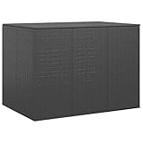 AJJHUUKI Outdoor Aufbewahrungsboxen - Garten Kissenbox PE Rattan 145x100x103cm Schwarz