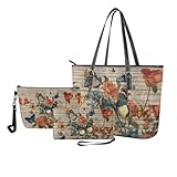 Nittanovaca Tragetaschen-Set, 3-teilig, für Damen, PU-Leder, Handgelenktasche, wasserdicht,...