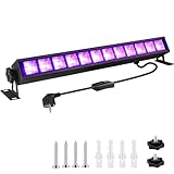 36W UV Schwarzlicht Lamp, 395nm LED Schwarzlicht Strahler, SchwarzlichtRöhre mit Schalter, UV Licht...