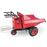 Extol Premium elektrische Schubkarre mit Akku | Dumper mit 200L Mulde | 400kg Traglast | 54V Li-Ion...