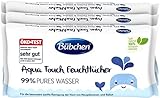 Bübchen Aqua Touch Feuchttücher, 144 Stück (3 x 48) – sensitive Pflegetücher mit 99% purem...