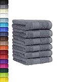BaSaTex - 6er Pack Handtuch Set für Gäste - Handtücher mit Aufhängeschlaufe aus weicher...