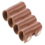 MOTHNUR 4 Stück Pack Leder Schutzhülle für Doppelklingen Rasierköpfe Reiseetui für...